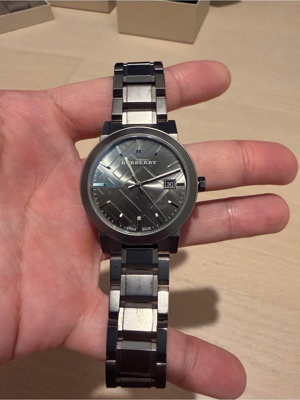 Burberry Men's Gunmetal Gray Stainless Steel Bracelet Watch